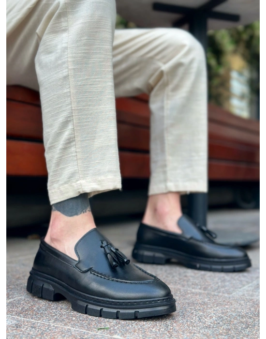 BA0240 Püsküllü Cilt Klasik Yüksek Taban Casual Erkek Ayakkabı