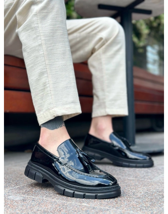 Ba0240 Püsküllü Rugan Klasik Yüksek Taban Casual Erkek Ayakkabı Erkek Klasik Ayakkabı