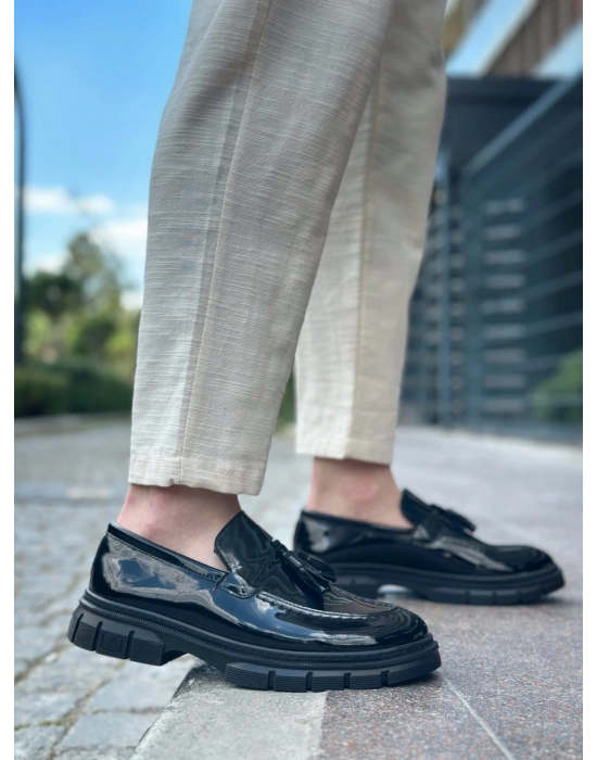 Ba0240 Püsküllü Rugan Klasik Yüksek Taban Casual Erkek Ayakkabı Erkek Klasik Ayakkabı