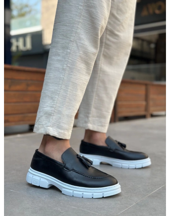 Ba0240 Yüksek Taban Klasik Parlak Püsküllü Cilt Siyah Erkek Ayakkabı Erkek Klasik Ayakkabı