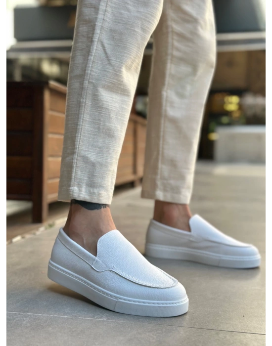 Ba0241 Bağcıksız Yüksek Taban Beyaz Cilt Erkek Ayakkabı Erkek Günlük Ayakkabı