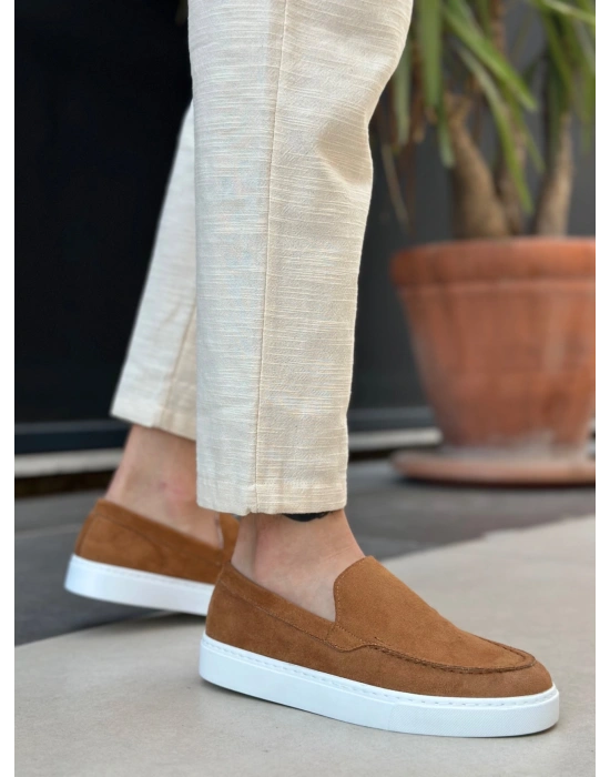 BA0241 Bağcıksız Yüksek Taban Taba Süet Erkek Ayakkabı