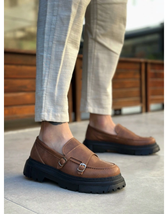 BA0242 Tokalı Klasik Yüksek Siyah Taban Taba Erkek Ayakkabı