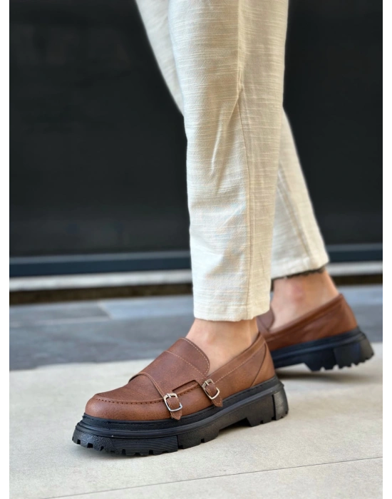 BA0242 Tokalı Klasik Yüksek Siyah Taban Taba Erkek Ayakkabı