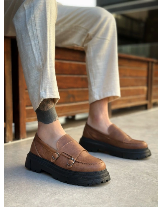 BA0242 Tokalı Klasik Yüksek Siyah Taban Taba Erkek Ayakkabı