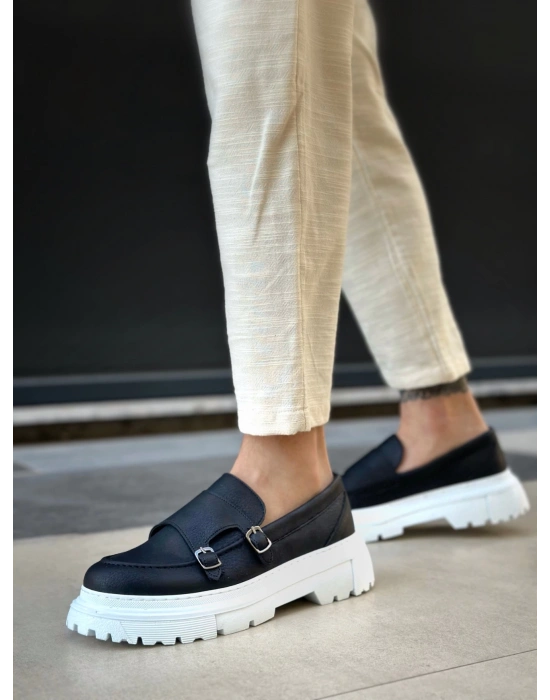 BA0242 Tokalı Klasik Yüksek Taban Siyah Erkek Ayakkabı