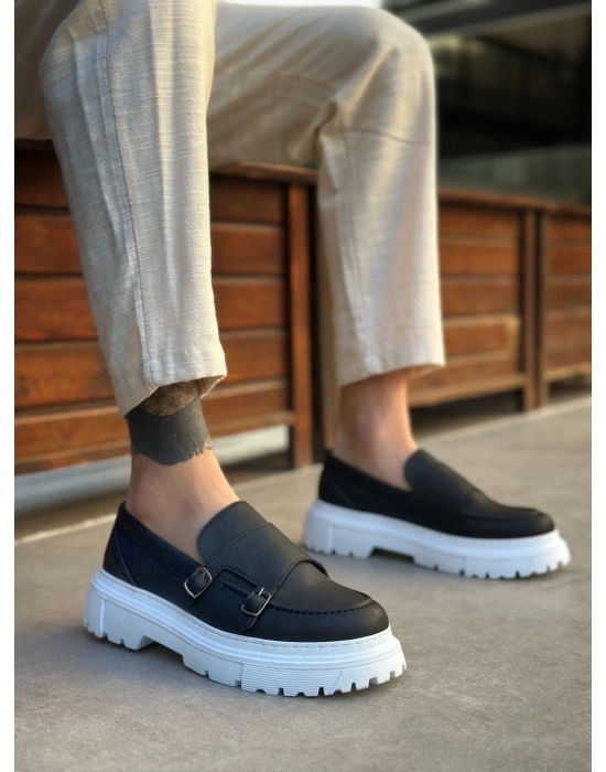 BA0242 Tokalı Klasik Yüksek Taban Siyah Erkek Ayakkabı