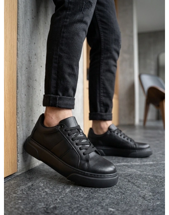 BA0247 Erkek Sneaker Günlük Casual Spor Ayakkabı Siyah Taban