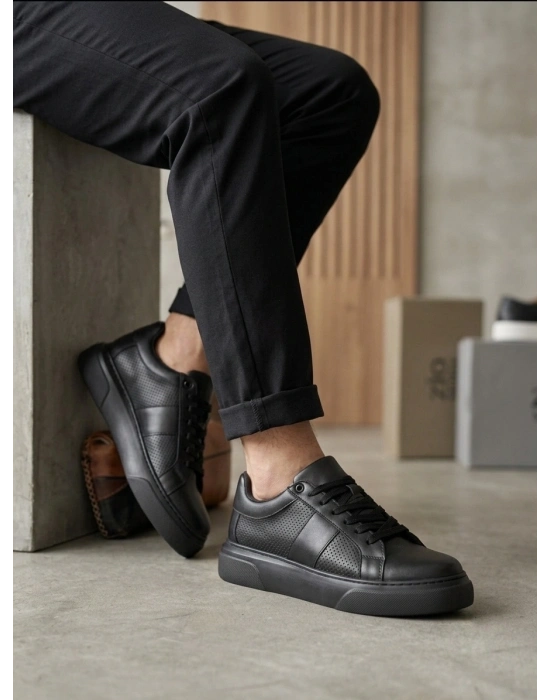 BA0247 Erkek Sneaker Günlük Casual Spor Ayakkabı Siyah Taban