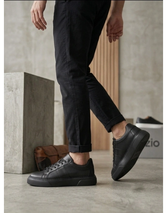 BA0247 Erkek Sneaker Günlük Casual Spor Ayakkabı Siyah Taban