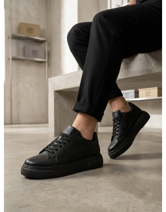 BA0247 Erkek Sneaker Günlük Casual Spor Ayakkabı Siyah Taban