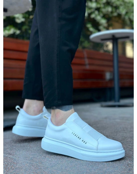 Ba0307 Boa Kalın Yüksek Taban Çift Bant Beyaz Erkek Ayakkabı Erkek Günlük Ayakkabı