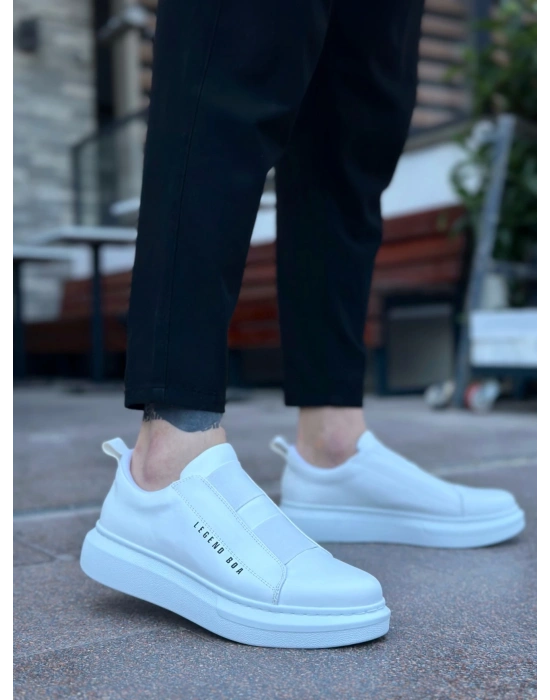 Ba0307 Boa Kalın Yüksek Taban Çift Bant Beyaz Erkek Ayakkabı Erkek Günlük Ayakkabı