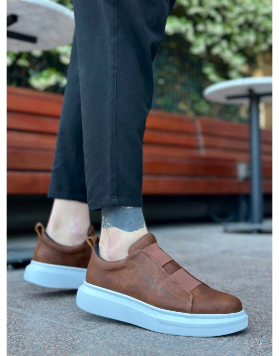 Ba0307 Boa Kalın Yüksek Taban Çift Bant Taba Beyaz Erkek Ayakkabı Erkek Günlük Ayakkabı