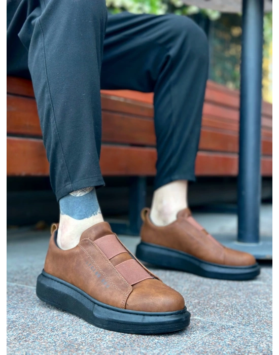 Ba0307 Boa Kalın Yüksek Taban Çift Bant Taba Siyah Erkek Ayakkabı Erkek Günlük Ayakkabı