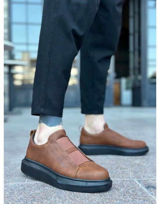 Ba0307 Boa Kalın Yüksek Taban Çift Bant Taba Siyah Erkek Ayakkabı Erkek Günlük Ayakkabı