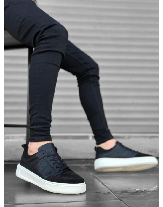 Ba0314 İçi Dışı Hakiki Deri Bağcıklı Siyah Klasik Erkek Ayakkabısı Erkek Klasik Ayakkabı