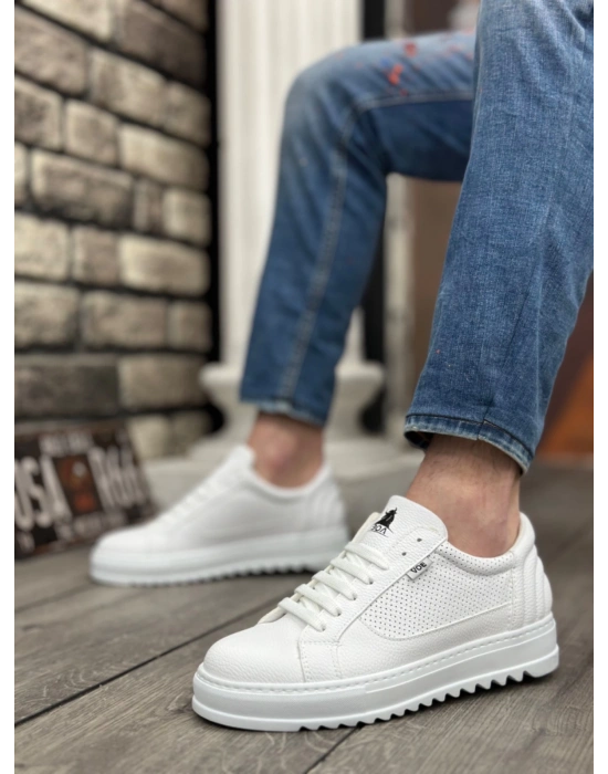 Ba0323 Boa Kalın Tırtık Yüksek Taban Beyaz Bağcıklı Spor Erkek Ayakkabı Erkek Günlük Ayakkabı