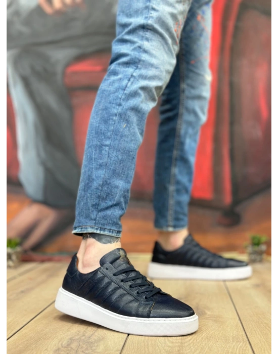 Ba0348 İçi Dışı Hakiki Deri Bağcıklı Lacivert Casual Erkek Ayakkabı Erkek Günlük Ayakkabı
