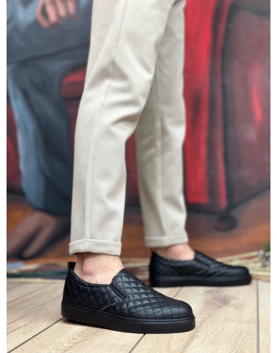 Ba0353 Bağcıksız Kapitone Siyah Günlük Erkek Ayakkabı Erkek Günlük Ayakkabı