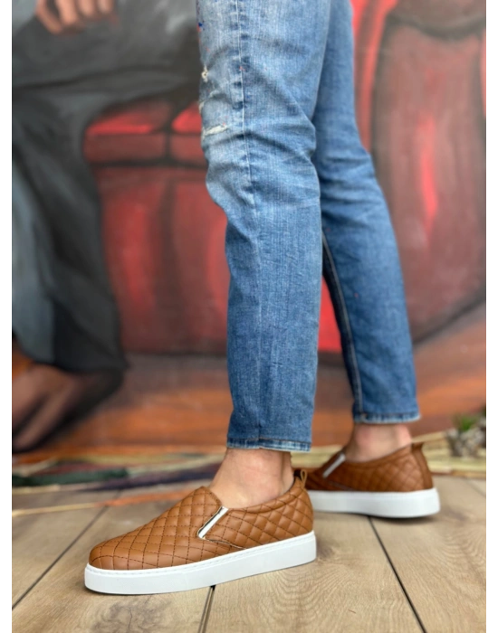 BA0353 Bağcıksız Kapitone Taba Günlük Erkek Ayakkabı