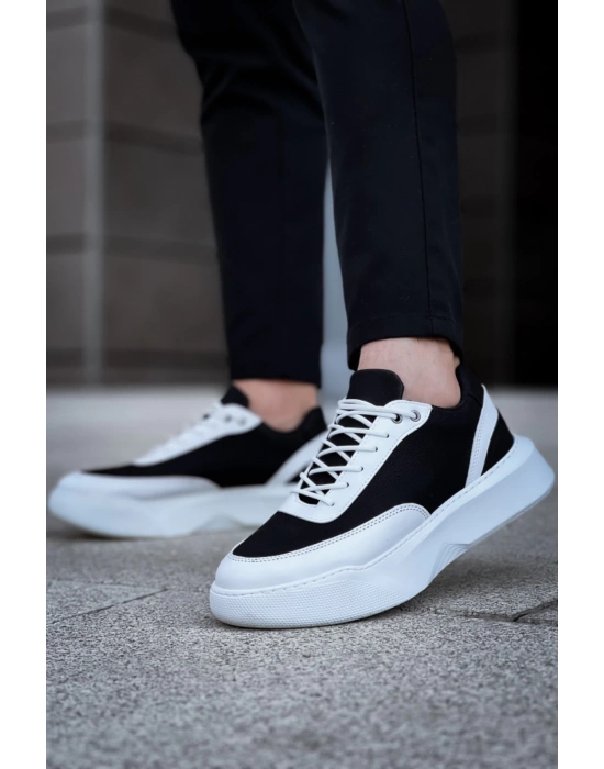 Ba0354 Günlük Bağcıklı Erkek Beyaz Parçalı Beyaz Yüksek Taban Erkek Spor Ayakkabı