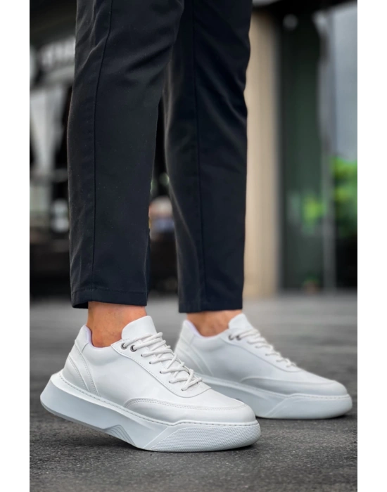 Ba0354 Günlük Bağcıklı Erkek Yüksek Taban Beyaz Erkek Spor Ayakkabı