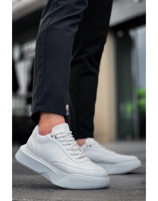 Ba0354 Günlük Bağcıklı Erkek Yüksek Taban Beyaz Erkek Spor Ayakkabı