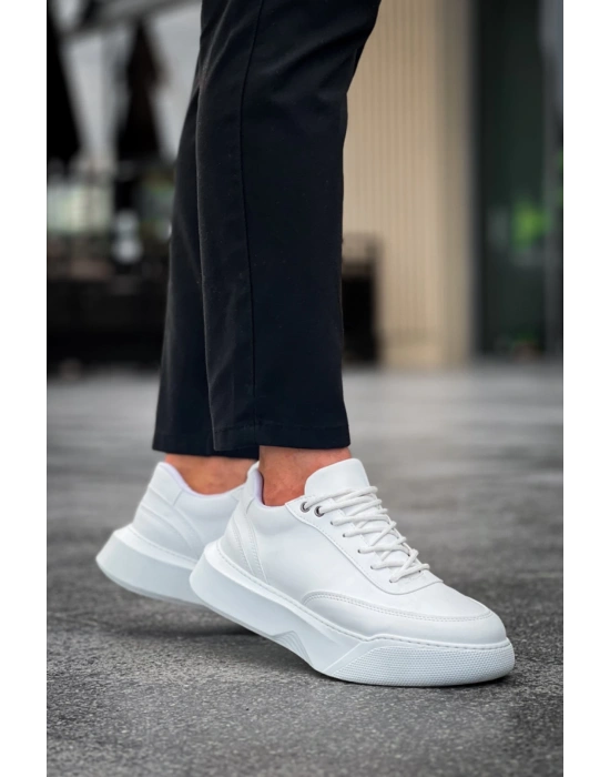 Ba0354 Günlük Bağcıklı Erkek Yüksek Taban Beyaz Erkek Spor Ayakkabı