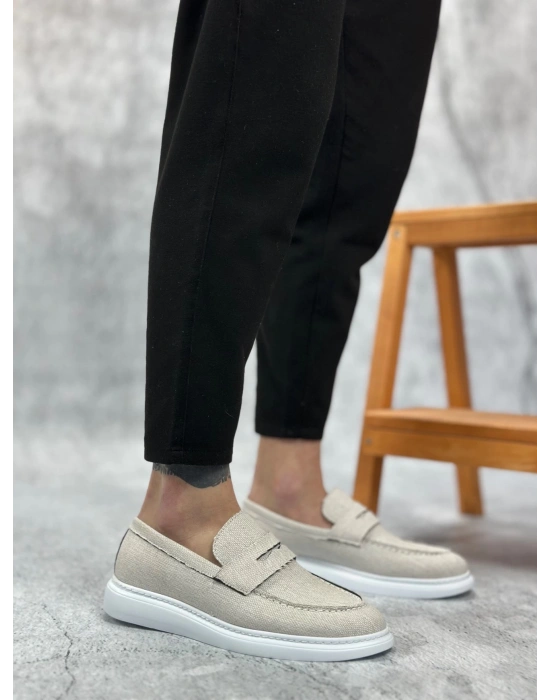 Ba0355 Bağcıksız Keten Beyaz Klasik Corcik Erkek Ayakkabı Erkek Klasik Ayakkabı