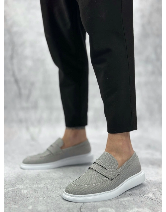 BA0355 Bağcıksız Keten Füme Klasik Corcik Erkek Ayakkabı