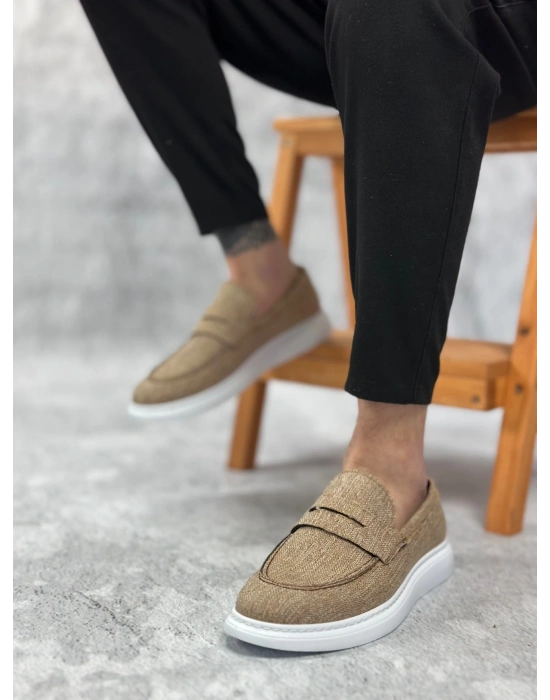 Ba0355 Bağcıksız Keten Hardal Klasik Corcik Erkek Ayakkabı Erkek Klasik Ayakkabı