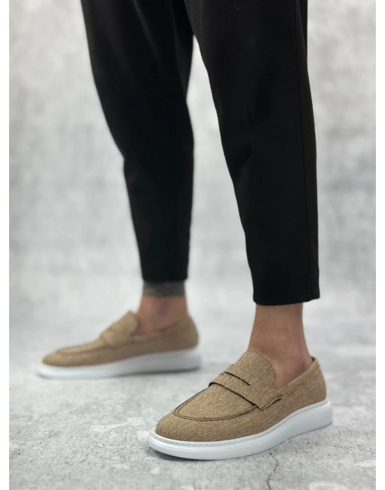 Ba0355 Bağcıksız Keten Hardal Klasik Corcik Erkek Ayakkabı Erkek Klasik Ayakkabı