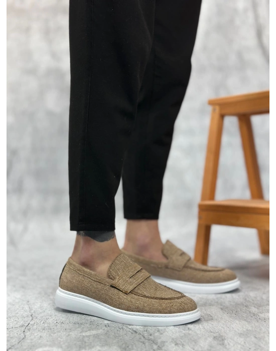 Ba0355 Bağcıksız Keten Hardal Klasik Corcik Erkek Ayakkabı Erkek Klasik Ayakkabı