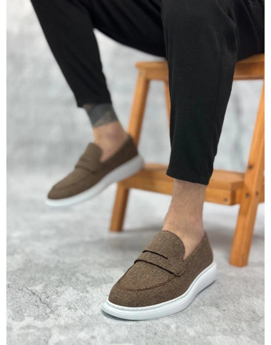 Ba0355 Bağcıksız Keten Kahverengi Klasik Corcik Erkek Ayakkabı Erkek Klasik Ayakkabı