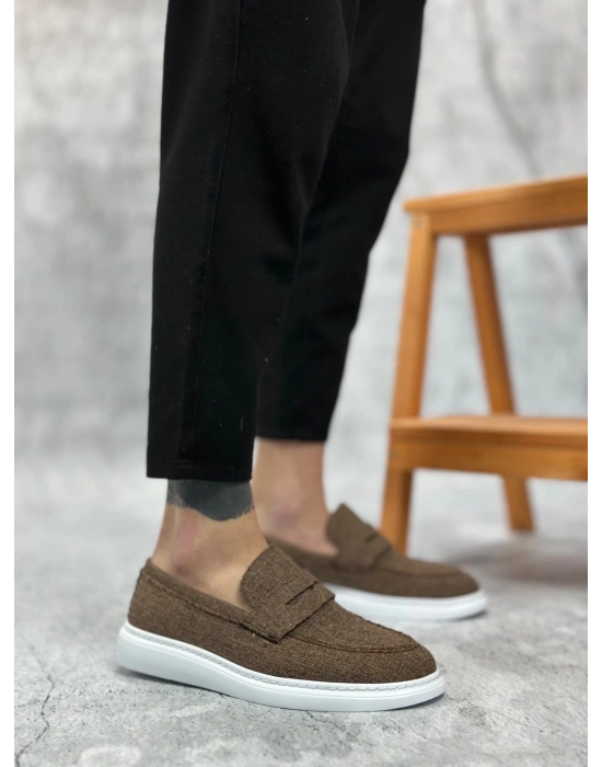 Ba0355 Bağcıksız Keten Kahverengi Klasik Corcik Erkek Ayakkabı Erkek Klasik Ayakkabı