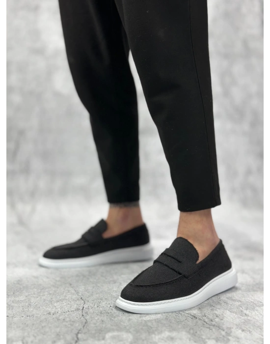 Ba0355 Bağcıksız Keten Siyah Klasik Corcik Erkek Ayakkabı Erkek Klasik Ayakkabı