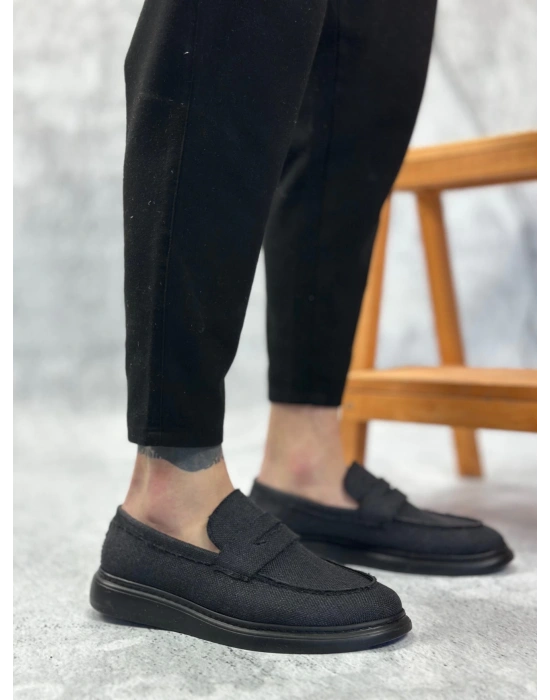 Ba0355 Bağcıksız Keten Siyah Taban Klasik Corcik Erkek Ayakkabı Erkek Klasik Ayakkabı