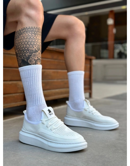 BA0375 Özel Örme Triko Tarz Beyaz Taban Spor Ayakkabı