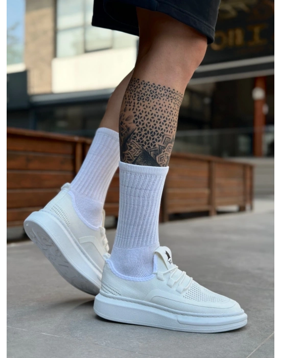 BA0375 Özel Örme Triko Tarz Beyaz Taban Spor Ayakkabı