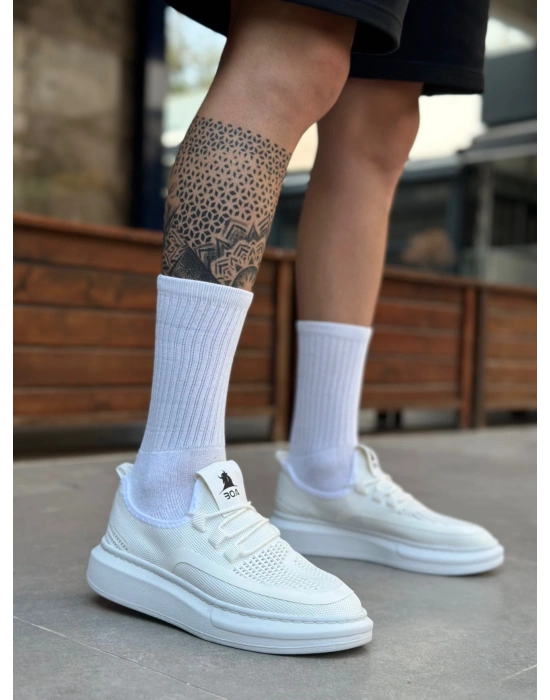 BA0375 Özel Örme Triko Tarz Beyaz Taban Spor Ayakkabı