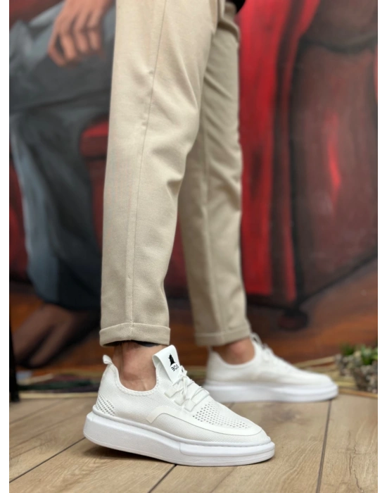 Ba0375 Özel Örme Triko Tarz Beyaz Taban Erkek Spor Ayakkabı