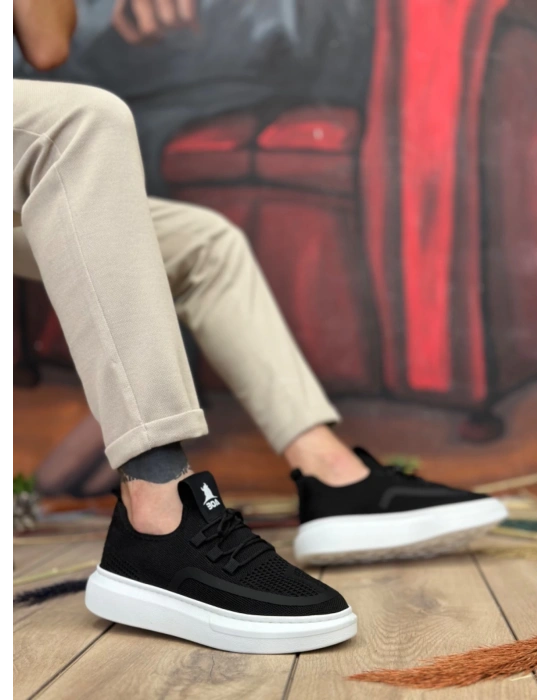 Ba0375 Özel Örme Triko Tarz Siyah Renk Erkek Spor Ayakkabı