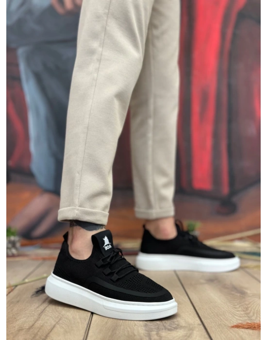 Ba0375 Özel Örme Triko Tarz Siyah Renk Erkek Spor Ayakkabı