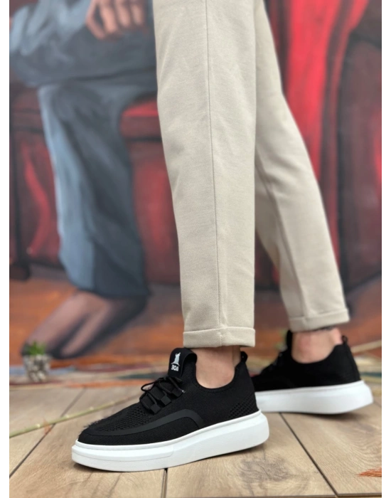 Ba0375 Özel Örme Triko Tarz Siyah Renk Erkek Spor Ayakkabı