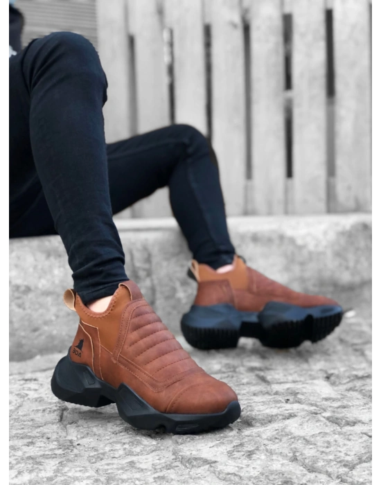 Ba0401 Bağcıksız Rahat Yüksek Taban Taba Erkek Spor Yarım Bilek Erkek Bot