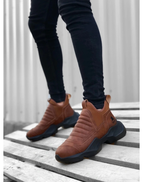 Ba0401 Bağcıksız Rahat Yüksek Taban Taba Erkek Spor Yarım Bilek Erkek Bot