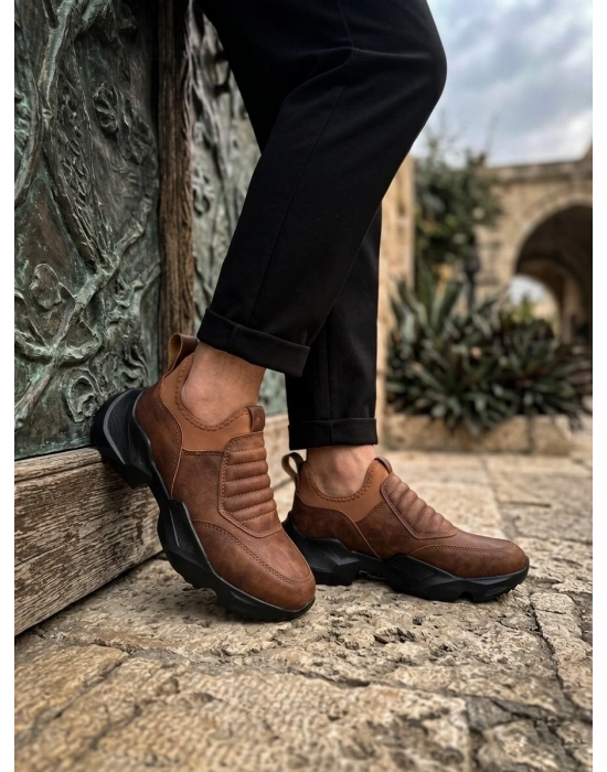 BA0402 Bağcıksız Rahat Yüksek Taban Taba Erkek Spor Ayakkabı