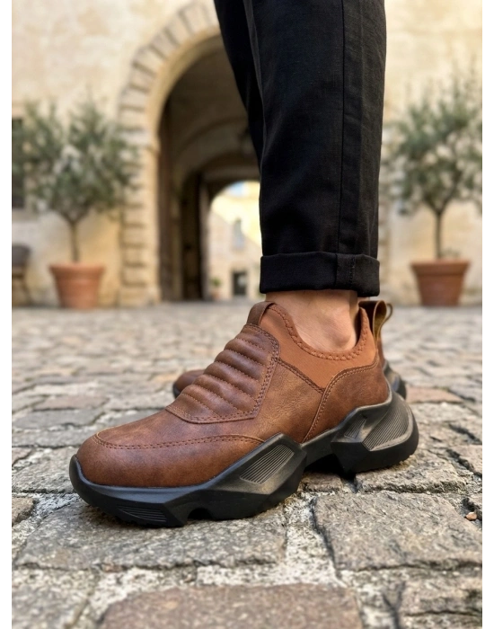 BA0402 Bağcıksız Rahat Yüksek Taban Taba Erkek Spor Ayakkabı