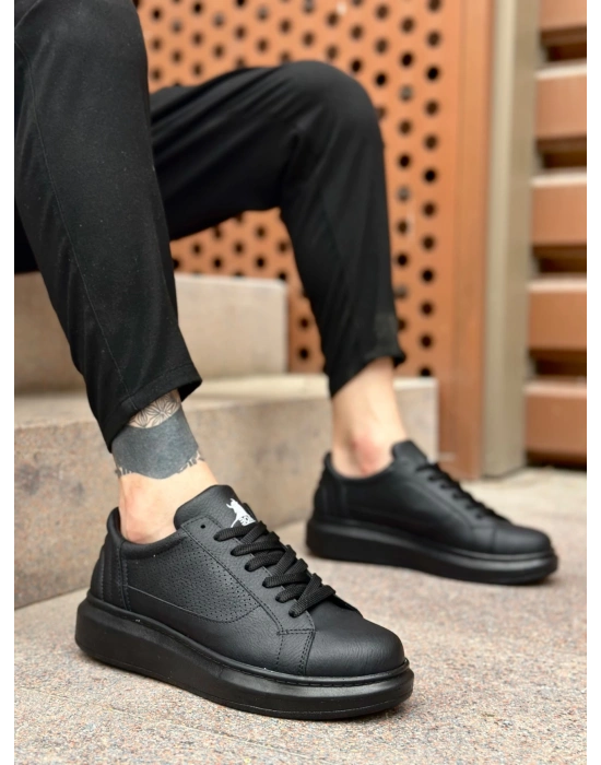 Ba0423 Boa Kalın Siyah Yüksek Taban Siyah Bağcıklı Spor Erkek Ayakkabı Erkek Spor Ayakkabı